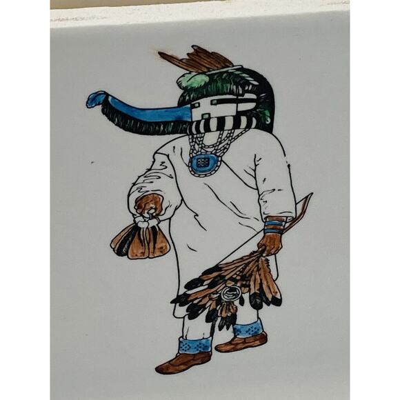 Ceramic Kachina Recipe Card Note Greeting Holder Clip Desk Southwest Native Amer - Picture 4 of 11